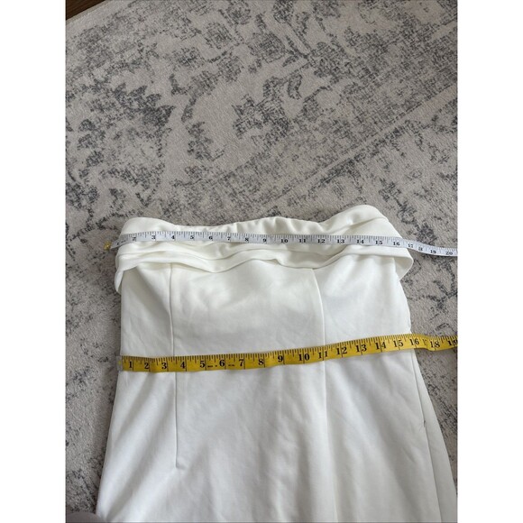 Lulus Fabulous Phenomenon White Strapless Bow Midi Dress Size XL Bridal Zip - Picture 9 of 14